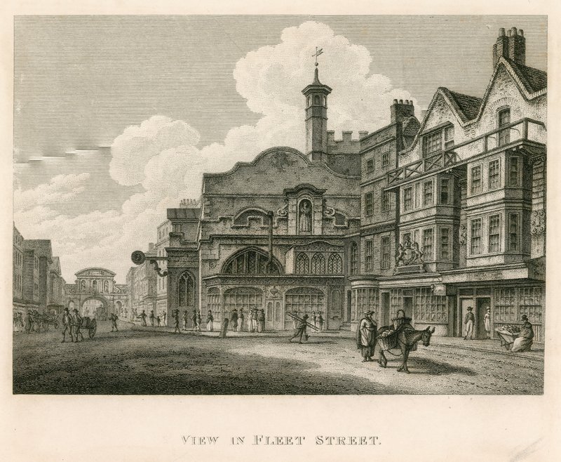 Kilátás a Fleet Streetre, London alkotó: English School