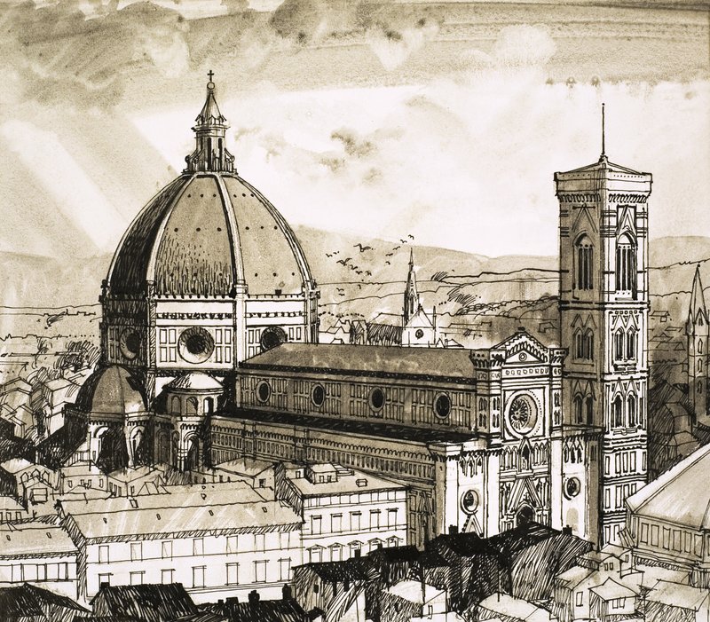 Firenze látképe alkotó: English School