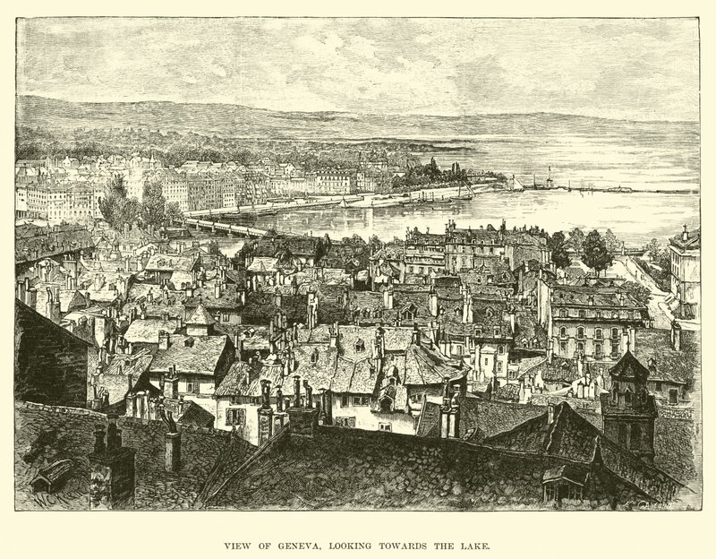 Kilátás Genfre, kilátással a tóra alkotó: English School