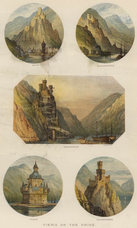 Nézetek a Rajnán (chromolitho) alkotó: English School