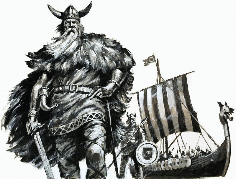 Viking és longship alkotó: English School
