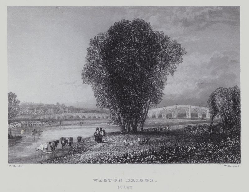 Walton Bridge, Surrey (metszet) alkotó: English School
