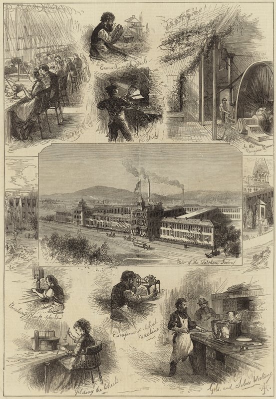 Óragyártás gépekkel Amerikában alkotó: English School