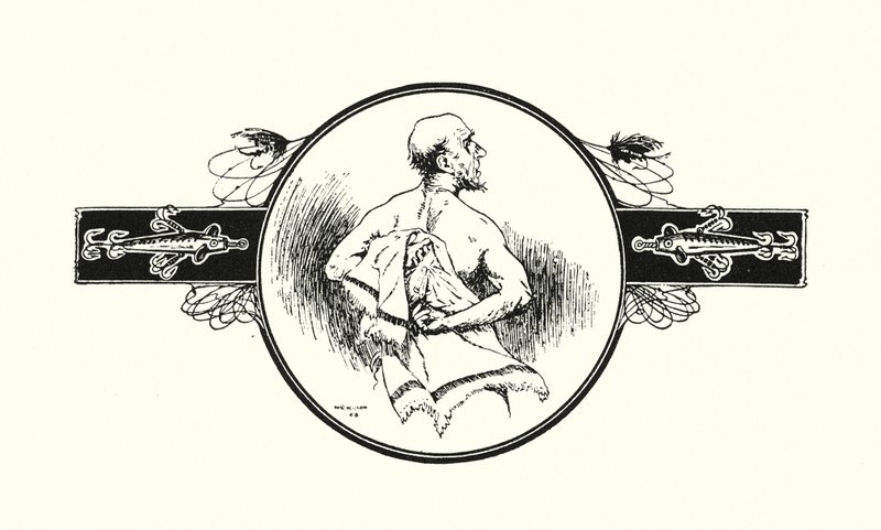 Halász szárítja a hátát (litográfia) alkotó: Ernest Edward Briggs