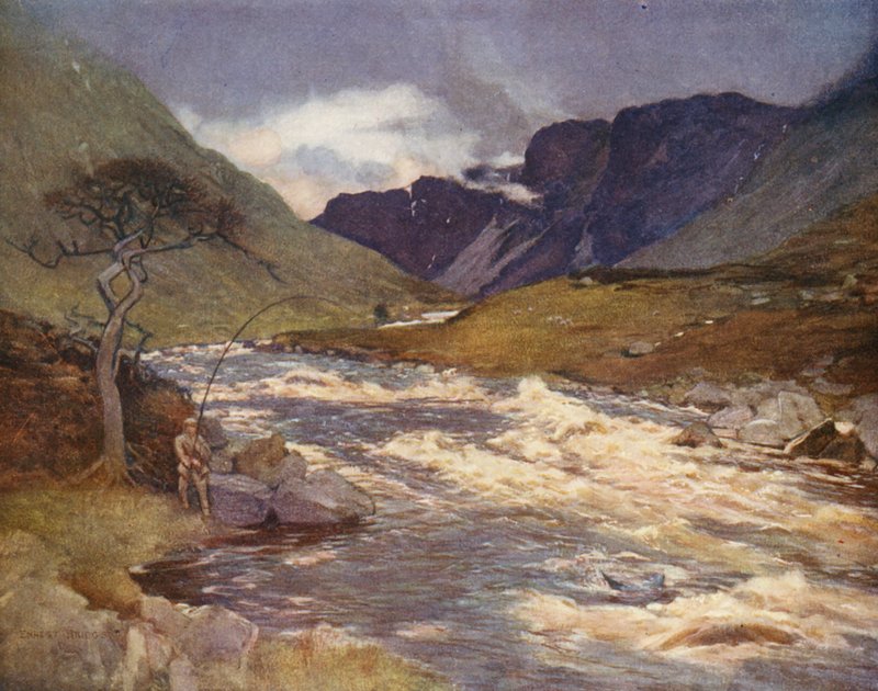 Az Awe folyó (színes litográfia) alkotó: Ernest Edward Briggs