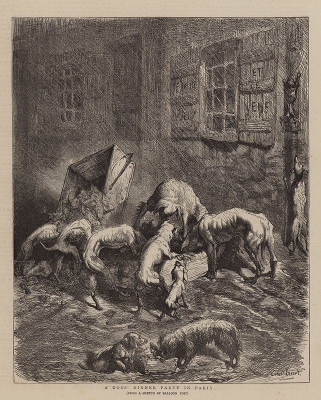 Egy kutyás vacsora parti Párizsban alkotó: Ernest Henry Griset