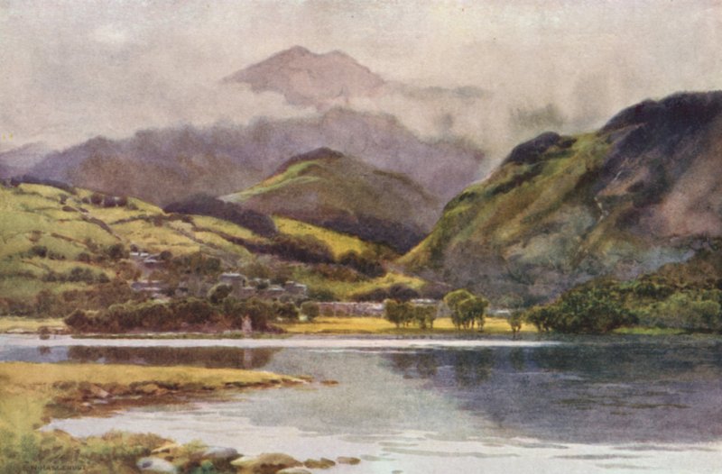 Coniston-tó (színes litho) alkotó: Ernest William Haslehust