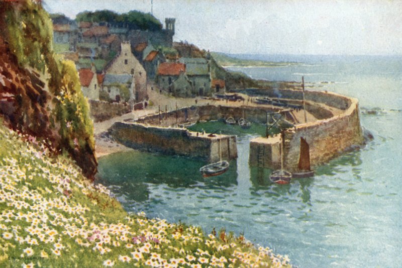 Crail Harbor (színes litó) alkotó: Ernest William Haslehust