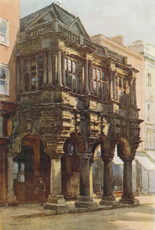 Guildhall veranda (színes litó) alkotó: Ernest William Haslehust