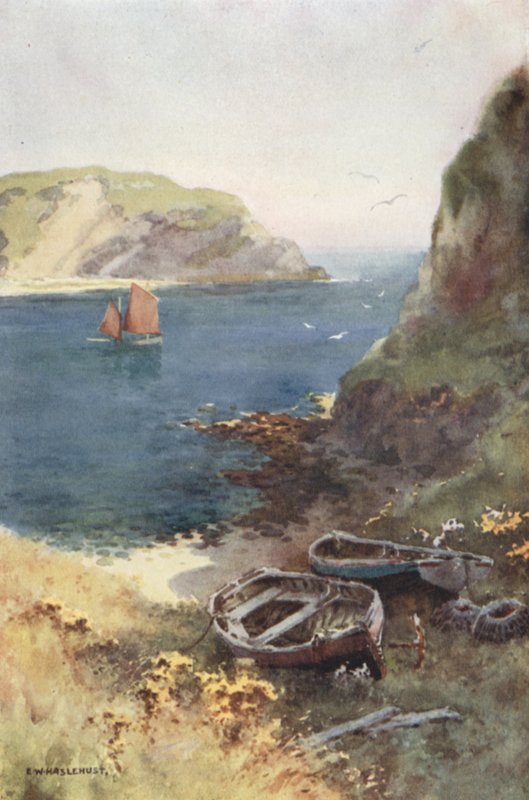 Lulworth Cove (színes litó) alkotó: Ernest William Haslehust
