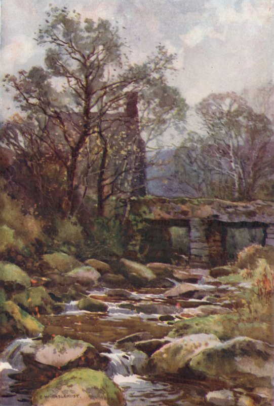 Ockery Bridge, Princetown közelében (színes litho) alkotó: Ernest William Haslehust