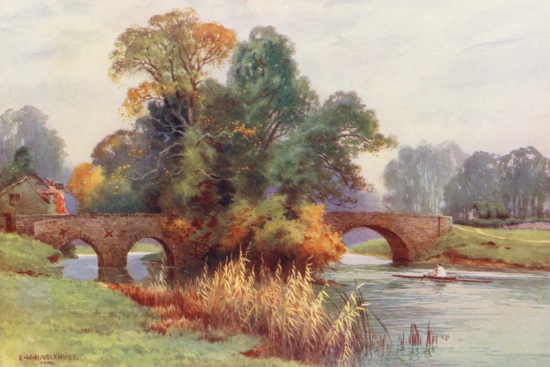 Temze folyó: Godstow (színes litográfia) alkotó: Ernest William Haslehust