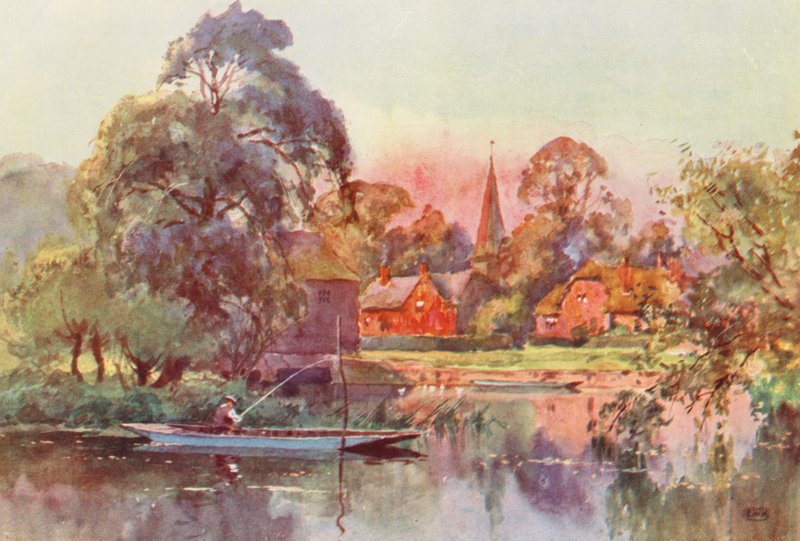 Temze folyó: Whitchurch (színes litográfia) alkotó: Ernest William Haslehust
