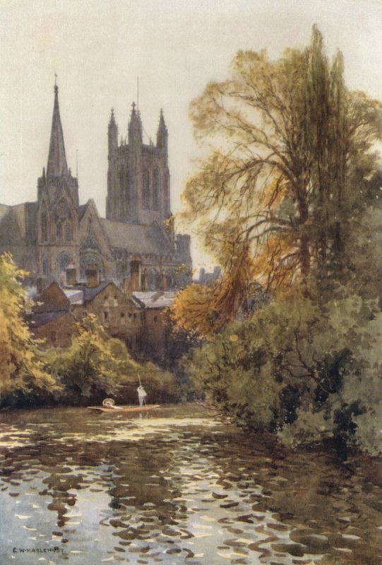 The Leam at Leamington (színes litó) alkotó: Ernest William Haslehust