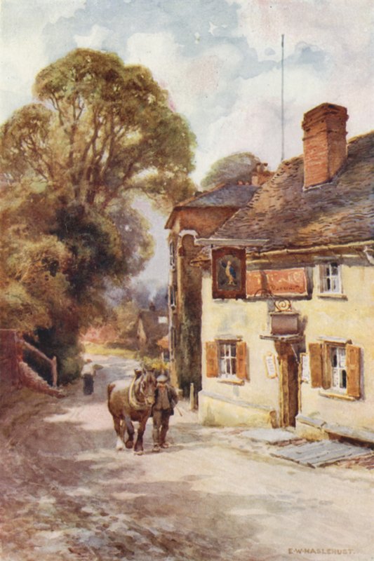 The Leather Bottle, Cobham (színes litho) alkotó: Ernest William Haslehust