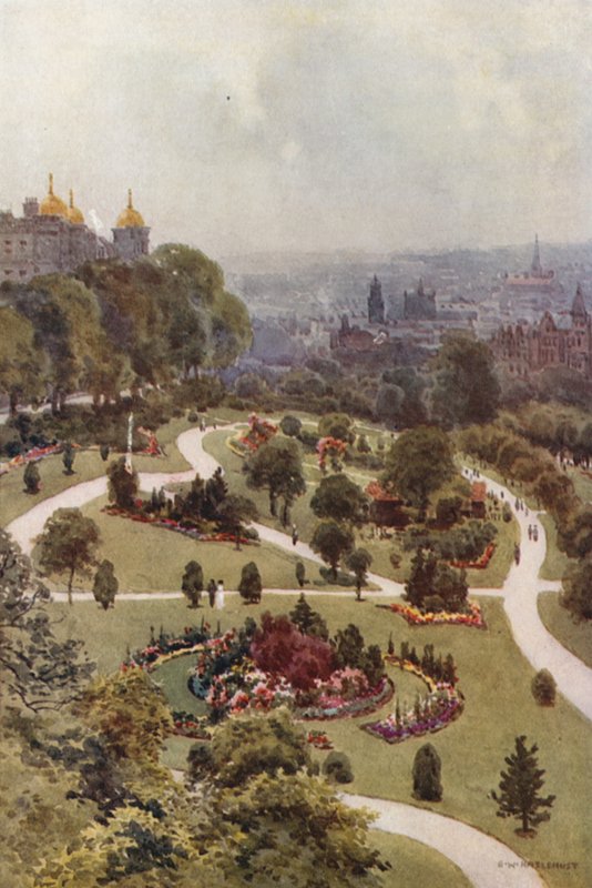 The Valley Gardens, Harrogate (színes litó) alkotó: Ernest William Haslehust