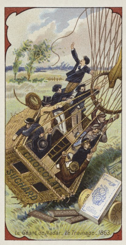 A Geant Nadars ballon kosarát a földön húzza, 1863 alkotó: European School