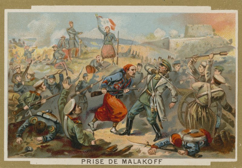 A Malakoff Redoubt elfoglalása, Szevasztopol ostroma, krími háború, 1855. szeptember 7. alkotó: European School