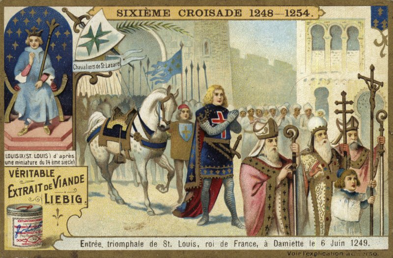 IX. Lajos diadalmas belépése az egyiptomi Damiettába, hetedik keresztes hadjárat, 1249. június 6. alkotó: European School