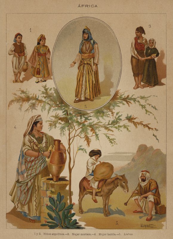 Afrika (színes litho) alkotó: European School