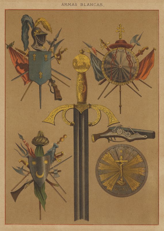 Fehér fegyverek (színes litho) alkotó: European School