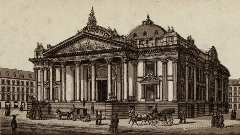 Brüsszel / Brüsszel: A tőzsde (litho) alkotó: European School