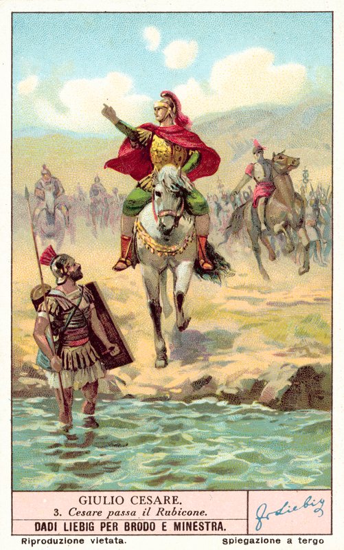Caesar átkel a Rubiconon, ie 49 (chromolitho) alkotó: European School