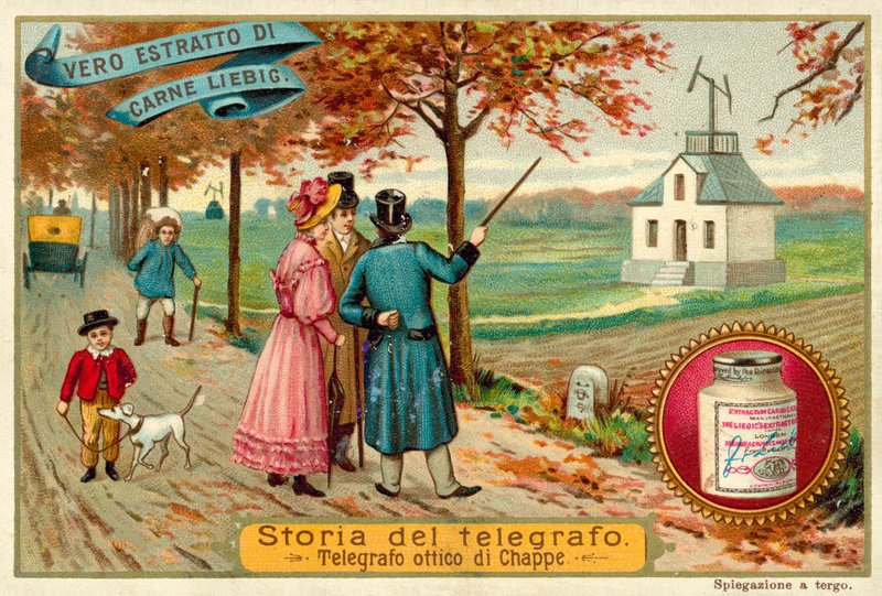 Chappe optikai távírója (chromolitho) alkotó: European School