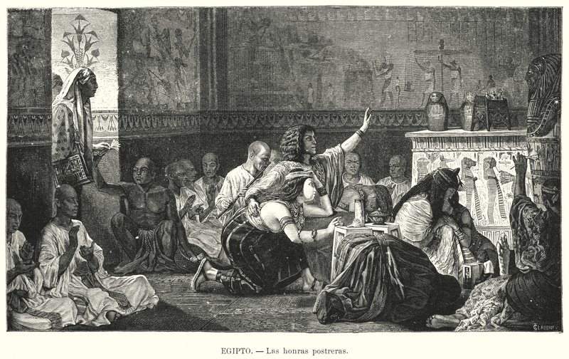 Temetés az ókori Egyiptomban (litho) alkotó: European School