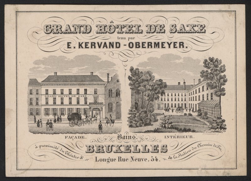 Grand Hotel De Saxe, E Kervand-Obermeyer, Brüsszel alkotó: European School