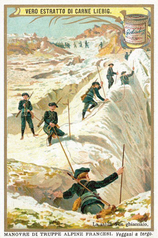 Egy gleccseren (chromolitho) alkotó: European School