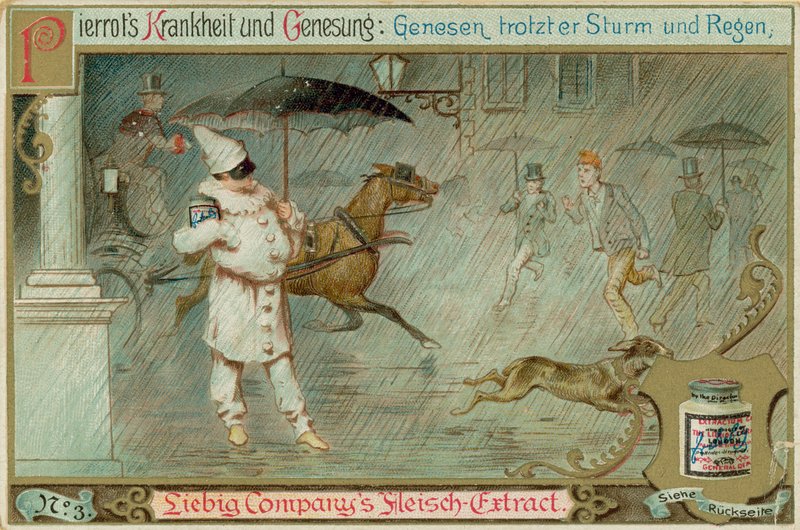Pierrot az esőben (chromolitho) alkotó: European School