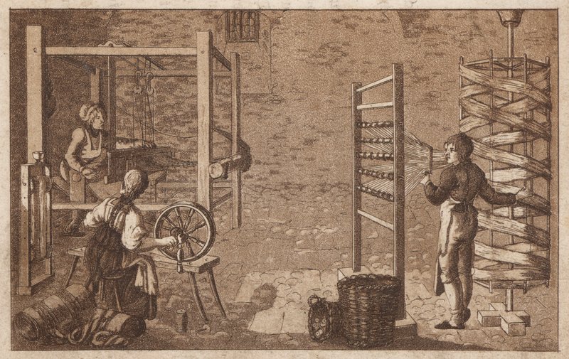 Fonás és szövés (litho) alkotó: European School