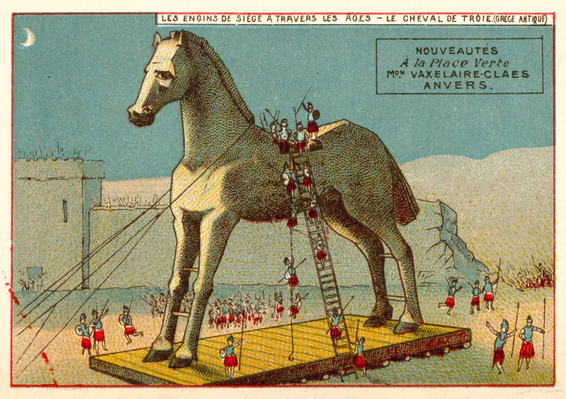 A trójai faló (chromolitho) alkotó: European School
