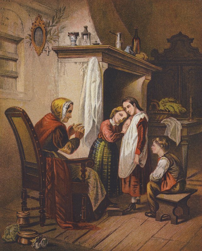 A nagymama története (színes litográfia) alkotó: Federigo Buzzi