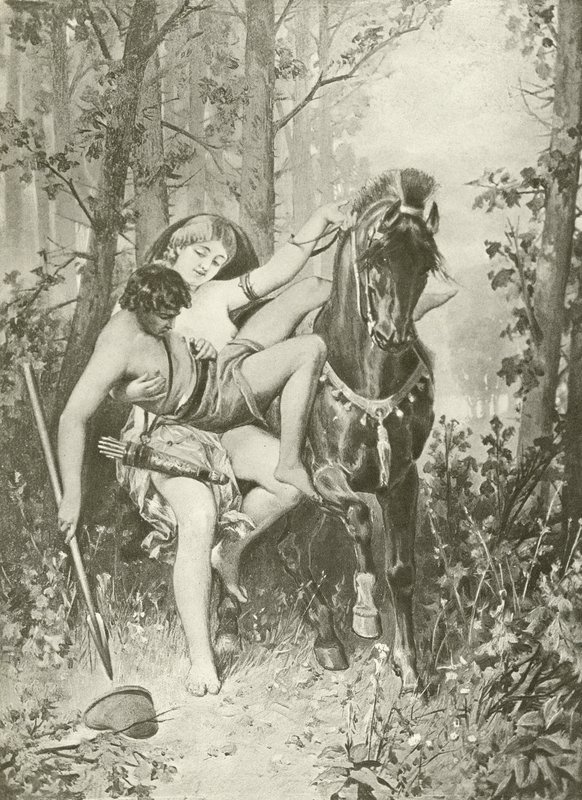 Vénusz és Adonisz. Versek (metszet) alkotó: Felix Octavius Carr Darley