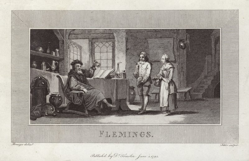flamandok. A szolgák és az úr metszése. alkotó: Flemish School