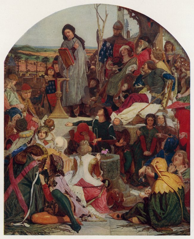 Geoffrey Chaucer III. Edward angol király udvarában alkotó: Ford Madox Brown