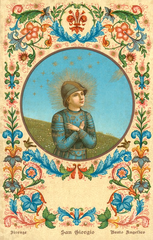 Szent György (chromolitho) alkotó: Fra (after) Angelico