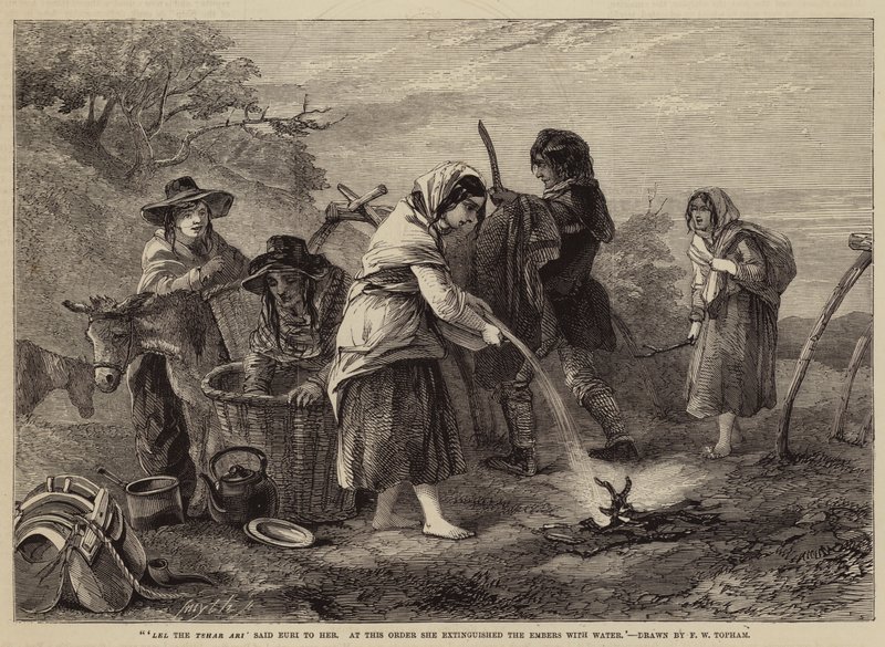 „Lel, a cár Ari” – mondta neki Euri, és erre a parancsra vízzel eloltotta a parázst. alkotó: Francis William Topham