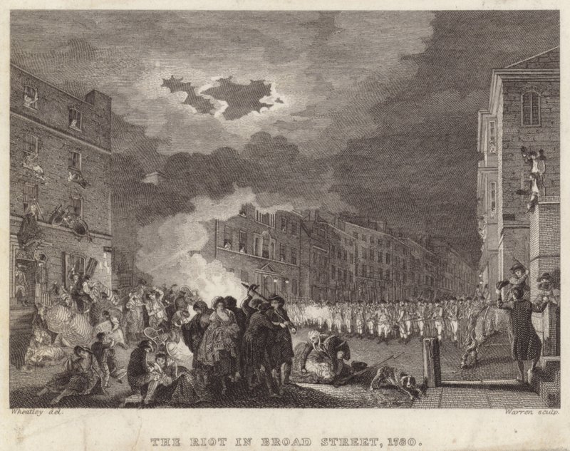 A Broad Street-i lázadás 1780-ban alkotó: Francis Wheatley