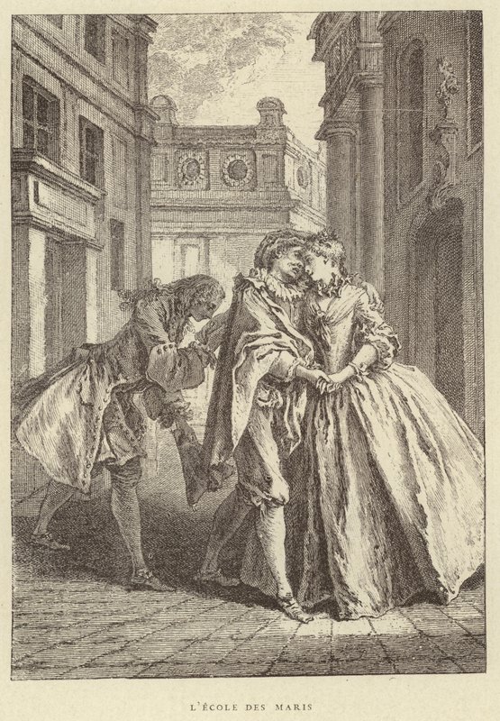 A Férjek Iskolája (metszet) alkotó: Francois (after) Boucher