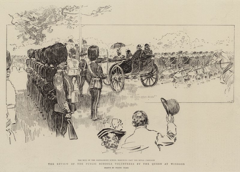 The Review of the Public Schools Volunteers by the Queen at Windsor alkotó: Frank Craig