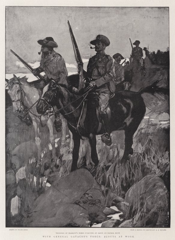 Gatacre tábornok haderejével, a felderítők a munkában alkotó: Frank Craig