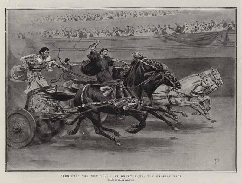 Ben-Hur, az új dráma a Drury Lane-en, a szekérverseny alkotó: Frank Dadd