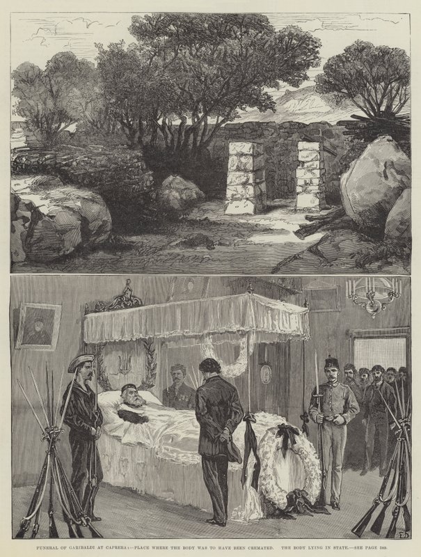 Garibaldi temetése Caprerában alkotó: Frank Dadd