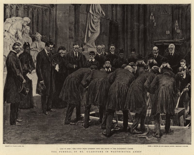 Gladstone úr temetése a Westminster Abbeyben alkotó: Frank Dadd