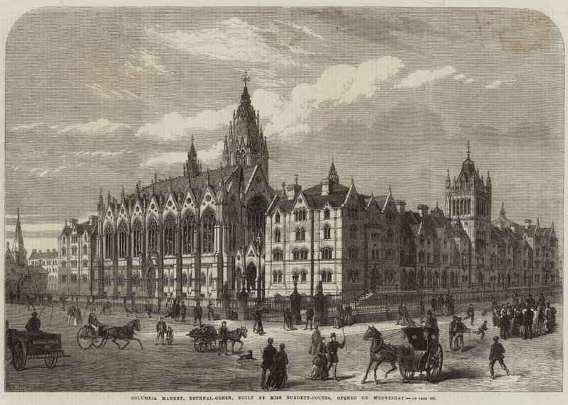 Szerdán megnyílt a Columbia Market, Bethnal-Green, amelyet Miss Burdett-Coutts épített. alkotó: Frank Watkins