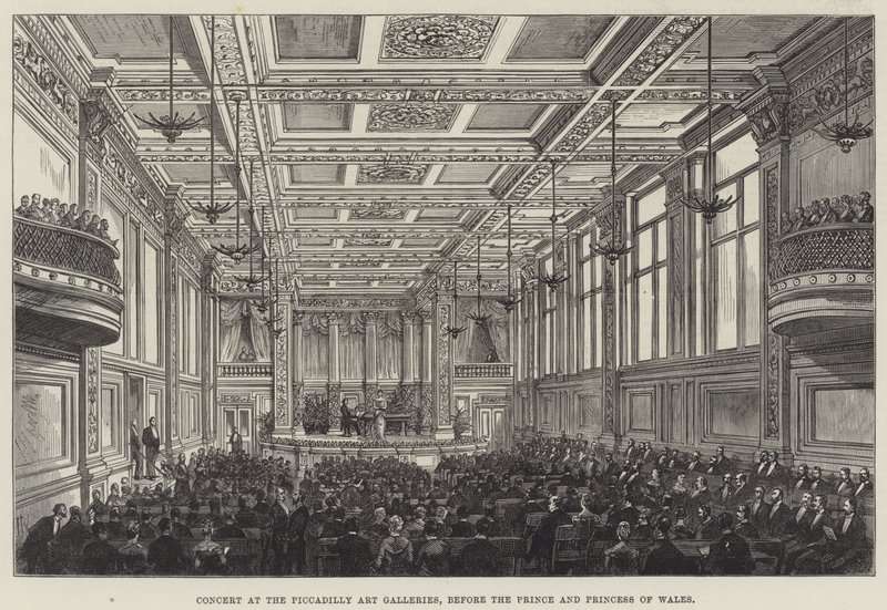 Koncert a Piccadilly Művészeti Galériákban, a walesi herceg és hercegnő előtt alkotó: Frank Watkins