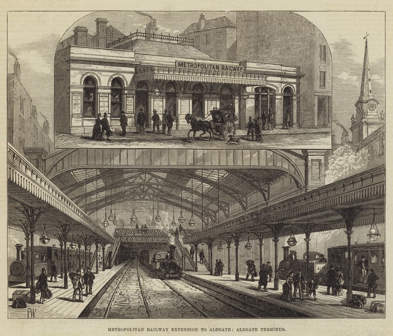 Metropolitan vasúti meghosszabbítás Aldgateig, Aldgate végállomásig alkotó: Frank Watkins